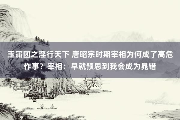 玉蒲团之淫行天下 唐昭宗时期宰相为何成了高危作事？宰相：早就预思到我会成为晁错