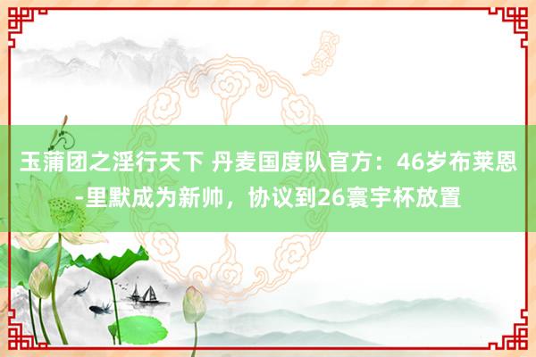 玉蒲团之淫行天下 丹麦国度队官方：46岁布莱恩-里默成为新帅，协议到26寰宇杯放置