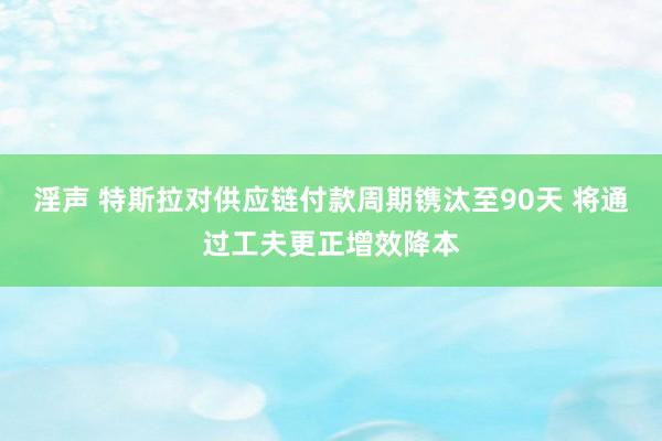 淫声 特斯拉对供应链付款周期镌汰至90天 将通过工夫更正增效降本