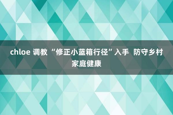 chloe 调教 “修正小蓝箱行径”入手  防守乡村家庭健康