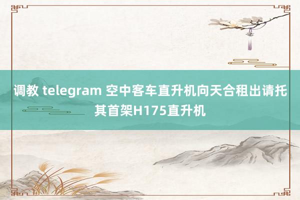 调教 telegram 空中客车直升机向天合租出请托其首架H175直升机