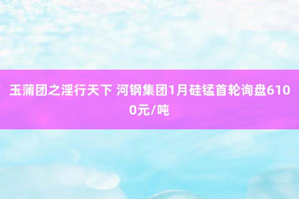 玉蒲团之淫行天下 河钢集团1月硅锰首轮询盘6100元/吨